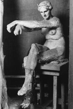 George Frederick Watts : Seated Female Nude